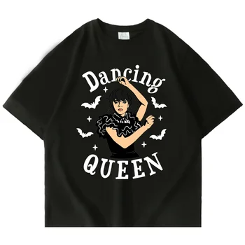Dans Kraliçe Çarşamba Addams T Shirt Erkek Kadın Korku Filmi Tshirt Hediye Kız Arkadaşı için Tee Gömlek Çarşamba T-shirt Unisex Tops  10