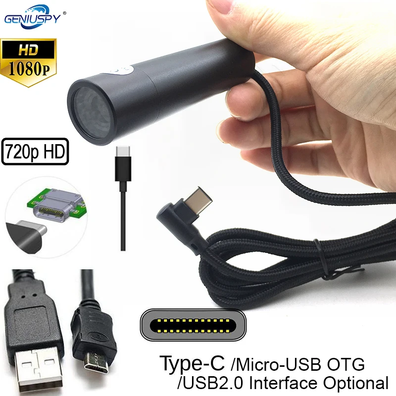 720 P 1080 P HD Sanayi Android Smartphone Ekipmanları USB Tip-C OTG USB 2.0 Konnektörler Bullet Mini USB Kamera İçin Kask ve Polis