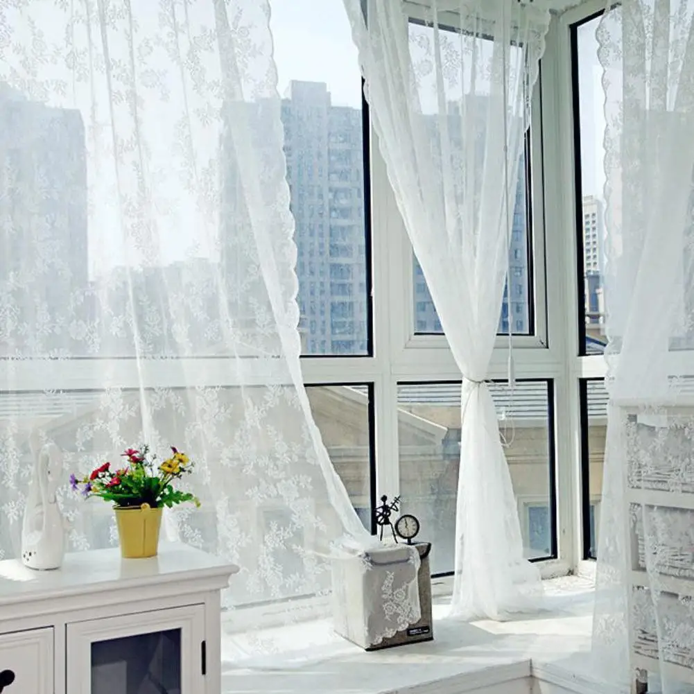 Avrupa Beyaz dantel sırf perdeleri oturma odası yatak odası pencere tül perde perdeler ev dekorasyonu ıns Dantel Perdeler