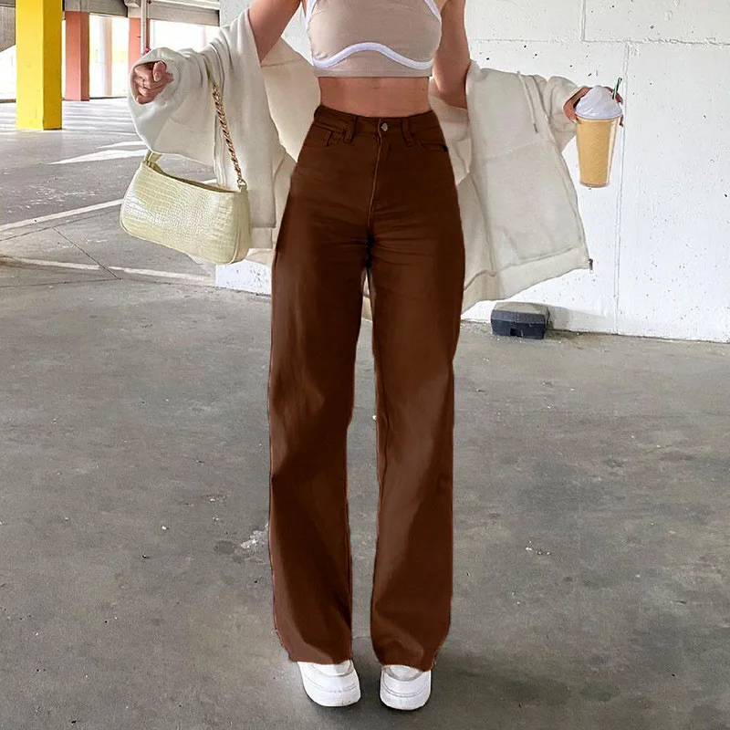  Moda 2022 Streetwear düşük bel Kot Kadınlar için Büyük Cepler Baggy Geniş Bacak Kargo pantolon y2k Erkek Arkadaşı Düz Kot Pantolon  