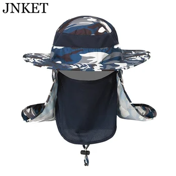 JNKET Yeni Kamuflaj Unisex Açık Tırmanma balıkçılık şapkası Uv Koruma Nefes güneş şapkası Balıkçı Şapka  10