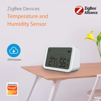 Sıcaklık Nem Ölçer Ölçer Tuya Zigbee Sıcaklık Nem Sensörü Monitör Küçük telefon uzaktan kumandası Akülü  5