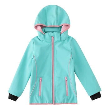 Çocuklar Polar Ceket Moda Softshell Ceket Erkek Kız Sonbahar Rüzgarlık Ceketler Kapşonlu Su Geçirmez Rüzgar Geçirmez Çocuk Giysileri  5