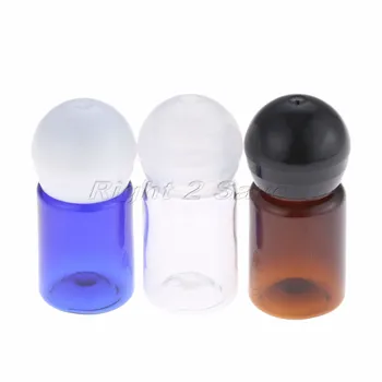 5 adet Şişeler 5ml Plastik kavanoz Top şekli kap PET Kozmetik konteyner Krem Boş Mini Doldurulabilir Şeffaf Mavi Kahverengi Taşınabilir Mini  10