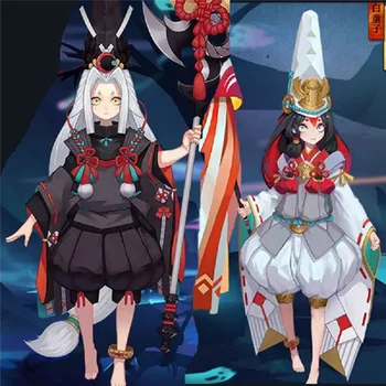 2020 Yeni Oyun Onmyoji SSR Tamamo hiçbir Mae cosplay kostüm Uyanmamış Siyah ve Beyaz Kimono cadılar bayramı kıyafet stokta  10