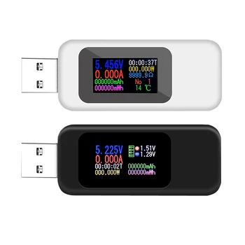 USB 10 in 1 Tip-C Test Cihazı Renkli ekran 4-30V Gerilim Metre Zamanlama Ampermetre Dijital Monitör kesme Güç Göstergesi Şarj Testi  4