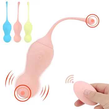 Titreşimli Yumurta bayanlara Seks Oyuncakları Tıbbi Silikon g-spot Vibratör 9 Frekans Kegel Ben Wa Topları Vajinal Topları Uzaktan Vibratör  10