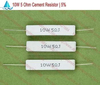 (10 adet / grup) 10 W 5 ohm Seramik Çimento Güç Direnci 5 ohm TOL 5 % Dirençler  0