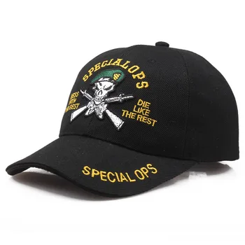 Yüksek Kaliteli Adam Kemik Kafatası beyzbol şapkası Serin Siyah Kuvvetler asker şapkası Serin Siyah Specialops Kemik Silah Şapka beyzbol şapkası s Ordu Tarzı  10