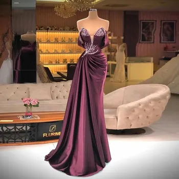 Kadınlar İçin zarif Balo Elbise Pileli Kolsuz ışıltılı Kristaller Sequins Custom Made Örgün gece elbisesi Vestidos De Gala  10