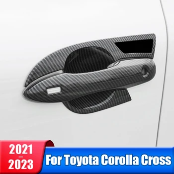 ABS Karbon Araba Kapı Kolu Kapı Kase Koruyucu Kapak Trim Toyota Corolla Çapraz XG10 2021 2022 2023 Hibrid Aksesuarları  10