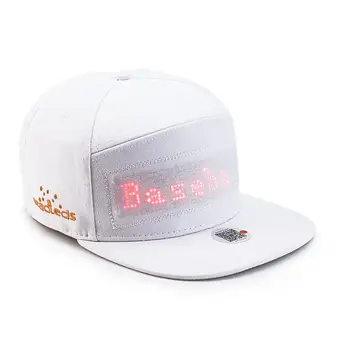 Bluetooth LED Beyaz Şapka Kaydırma mesaj ekranı Kurulu Hip Hop Sokak Dans Partisi Geçit Güneş Koruyucu Golf balıkçılık şapkası  10