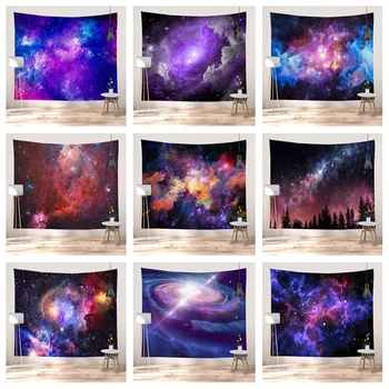 Evren Yıldızlı Gökyüzü Uzay Trippy Goblen Duvar Asılı Dazzle Renk Yıldız Halılar Yatak Odası duvar bezi Halı  10