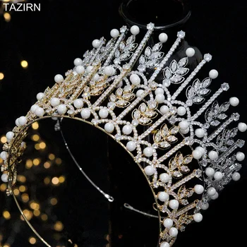 Inciler CZ Tiaras Doğum Günü Taçlar Kübik Zirkonya Peri Pageant Boncuk moda takı Düğün Headpieces Kadınlar için  10