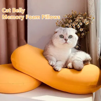 Kedi Göbek Bellek Köpük Yastıklar Boyun Ağrısı Uyku Katı Pamuk Yastık Kılıfı 35 * 55cm Yumuşak Dekoratif yastıklar Ev İçin  5
