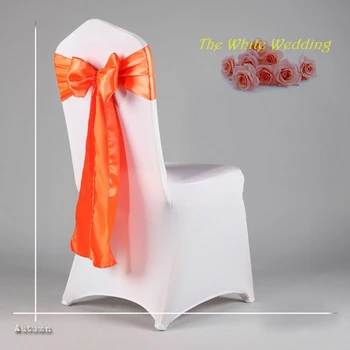 100 adet Turuncu Ucuz Düğün Saten Sandalye Kanat Düğün Dekorasyon İçin Ücretsiz Kargo Avrupa  5