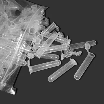 100 adet / torba 10ml Mikro Plastik test tüpü Santrifüj Flakon basma kafa Konteyner Laboratuvar test tüpü Santrifüj Tüpleri basma kafa Cl  5