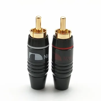 2 adet RCA Fiş Altın Kaplama 6.4 mm Erkek Çift Kendinden Kilitleme Lotus Tel Konnektörler Ses Adaptörü  5