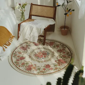 Amerikan tarzı çiçek bahçe polar yüzey oturma odası halısı, büyük boy retro ev dekorasyon alanı halı, kalın yumuşak zemin mat  10