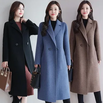  Ceket kadın orta uzunlukta sonbahar ve kış en ceket moda gevşek palto kadın  5