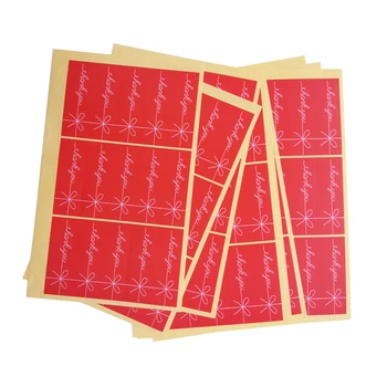 1500 adet / paket Uzun Dikdörtgen Kırmızı Teşekkür ederim conta etiket Yaratıcı El yapımı sticker DIY paketi sevgililer Günü buket Dekorasyon  10