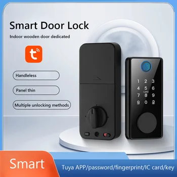 Tuya APP Biyometrik Kapı Kilidi Alüminyum Alaşımlı Bluetooth uyumlu güvenlik kapısı Kilitleri Anahtarsız giriş Anti-hırsızlık Anahtar ile Ev için  2