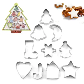 1 takım Noel kurabiye kalıbı Zencefilli Kurabiye Noel Ağacı Kalıp Noel Kek Dekorasyon Aracı DIY Pişirme Bisküvi Kalıp  10
