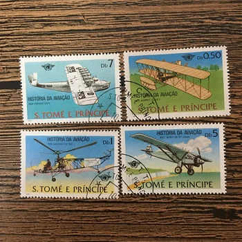 4 Adet / takım Sao Tome ve Principe Posta Pulları 1979 Uçak Havacılık Fighter Kullanılan Posta İşaretli Posta Pulları Toplamak için  5