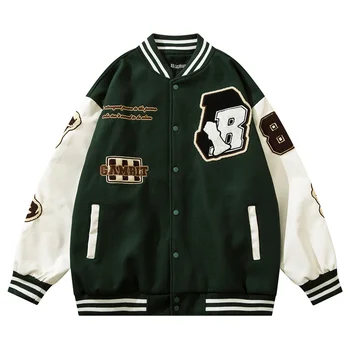 Hip Hop Streetwear Beyzbol Ceket Uluslararası Satranç Nakış Patchwork Harajuku Ceket Vintage Boy üniversite ceketleri  10