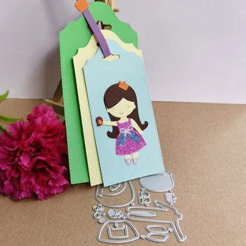 Güzel aşınma etek küçük kız dekorasyon aksesuarları metal kesme kalıp DIY karalama defteri kartı şablonu kağıt el sanatları  5