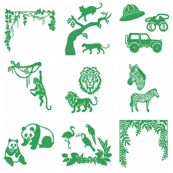 Vahşi Orman Yaprakları Hayvanlar Metal Kesme Ölür Stencil Scrapbooking Albümü Fotoğraf Kağıdı Kart El Sanatları Yeni 2019 Kalıp Kesim Dekor  3