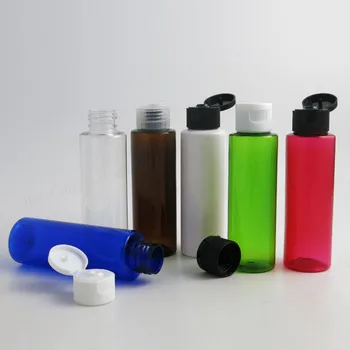 30X100 ml DIY açık kehribar mavi kırmızı yeşil beyaz pet plastik dağıtım şişeleri Plastik Kozmetik Kapları Snap Top Kapaklı  5