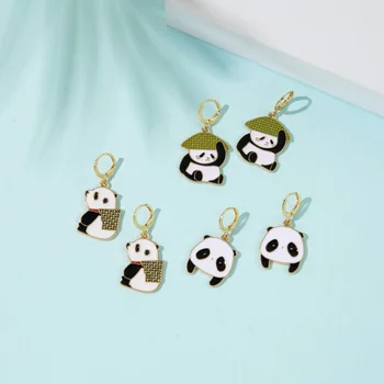 Toptan Sevimli Kawaii Panda Küpe Güzel Hayvan Küpe Karikatür Ayı Küpe Kız Kadınlar için moda takı Kadınlar için  5
