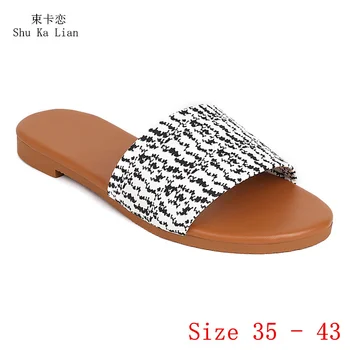 Yaz tarzı Ayakkabı slaytlar Kadın Düz Sandalet Kadın Ayakkabı Flip Flop Terlik Sandalet Artı Boyutu 35 - 40 41 42 43  5