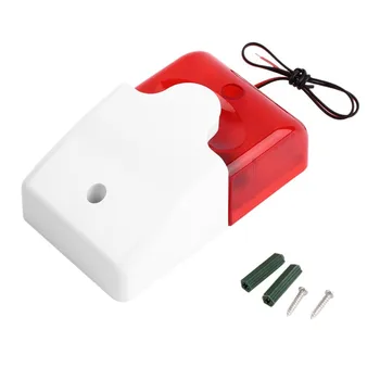 Yeni Mini kablolu Strobe Siren dayanıklı 12 V ses Alarm elektronik flaş kırmızı ışık ses Siren ev güvenlik Alarm sistemi 115dB  10