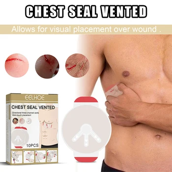10 adet Güvenlik Survival Acil Travma Etiket Göğüs Mühür Tıbbi Göğüs Mühür Bacalı İlk Yardım Yama dış ortam aracı  10
