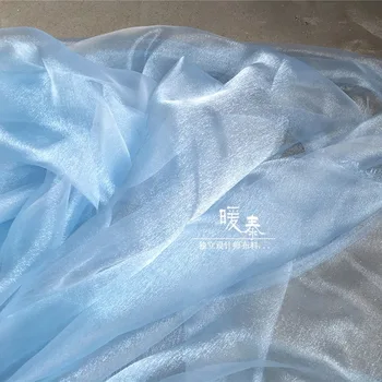 Parlak Tül Kumaş Yansıtıcı Mavi Puslu Duygu DIY Patchwork Arka Plan Dekor Çeşitli Etek düğün elbisesi Tasarımcı Kumaş  1