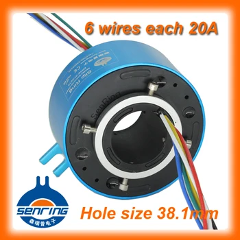 Üretici elektrik döner konnektör 6 devreler 20A delik boyutu 38,1 mm (1,5