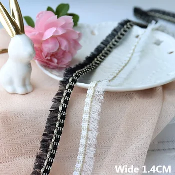 1.4 CM Genişliğinde Yeni Beyaz Siyah Örgü Püskül İşlemeli Dantel Elbise Kumaş Yaka Yaka Trim Fringe Şerit DIY Giyim Dikiş Dekor  4