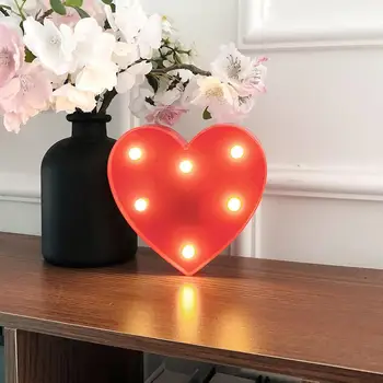 LED kalp aşk şekli dekoratif lamba gece lambası Sevgililer günü doğum günü hediyesi için LED ışık  10