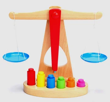 [Komik] Renkli Ahşap Denge Ölçeği Tartı Fasulye Terazi Sarkaç Erken Öğrenme Gelişim Oyuncaklar çocuklar bebek matematik oyuncak hediye  10