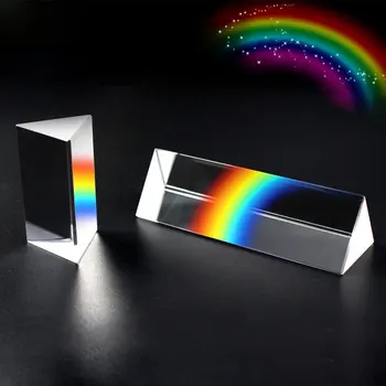 Üçgen prizma gökkuşağı prizma kristal fotoğraf fizik ışık deneyi  2