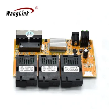 Wanglink 12 V/24 V 3F2E Pasif POE Medya Dönüştürücü PCB 10/100 M 3 RJ45 2 SC Fiber Ethernet Anahtarı  10