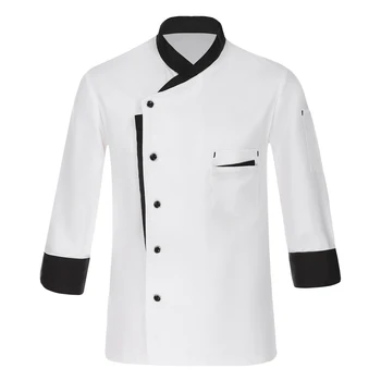 Şef ceketi Erkekler Kadınlar Uzun Kollu Şef Gömlek Fırın Aşçı Ceket Unisex Mutfak Pasta Elbise Restoran Garson Aşçılar Üniformaları  10