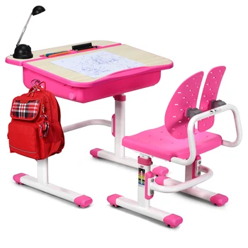 Çocuk masası Sandalye Seti Ayarlanabilir Çocuk Öğrenci Ev Masa Kanatlı Arkalığı Sandalye HW66157PI  10