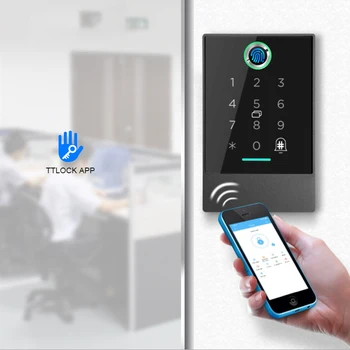 Ofis Güvenlik Akıllı Kablosuz TTlock App Uzaktan Kumanda Parmak İzi dijital kart okuyucu ile Telefon NFC Kart Kilidini Özelliği  10