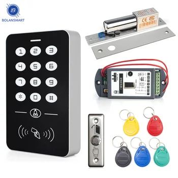 ücretsiz kargo RFID Erişim Kontrol Sistemi Kapı Seti + Eletric Manyetik Kilit + Kart Anahtar tab + Mini kart okuyucu + Güç Tedarikçisi + Çıkış anahtarı  10
