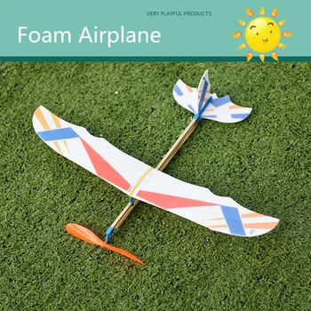 Lastik bantlar Güç Uçaklar El Lansmanı Fırlatma Köpük Atalet Planör Uçak Açık Oyuncaklar Çocuk Çocuklar için Doğum Günü Hediyeleri  10
