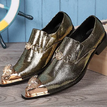 Erkek Kişiselleştirilmiş Altın Düşük top Ayakkabı Baskı Trendi Podyum Deri Nefes deri ayakkabı  5