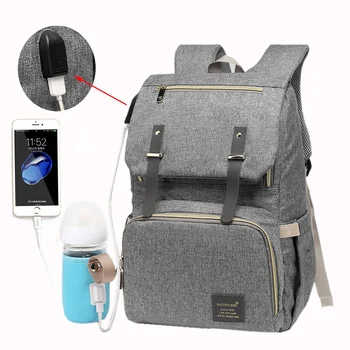 Bebek bezi Çantası Su Geçirmez Seyahat Çantaları Bebek Arabası Nappy Çanta Baba Büyük Kapasiteli USB Şarj Edilebilir Bağımsız Yalıtım Sırt Çantası  10
